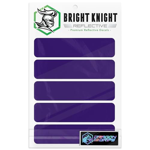 Bright Knight Decals Motorcycle Helmet Reflective Decals by Bright Knight - 5 Pcs Purple Tape with 3M Retro Stickers for Vinyl Helmets - color: Purple, size: Pack of 1