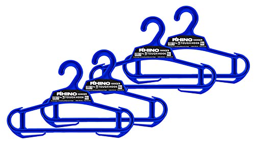Rhino Tough Hook Heavy Duty Clothes Hangers – USA-Made Military Grade Coat Hanger for Body Armor & Jacket – 200-lb Capacity Suit Hangers for Heavy Apparel, 4 Blue - color: Blue, size: Pack of 4 (Original)