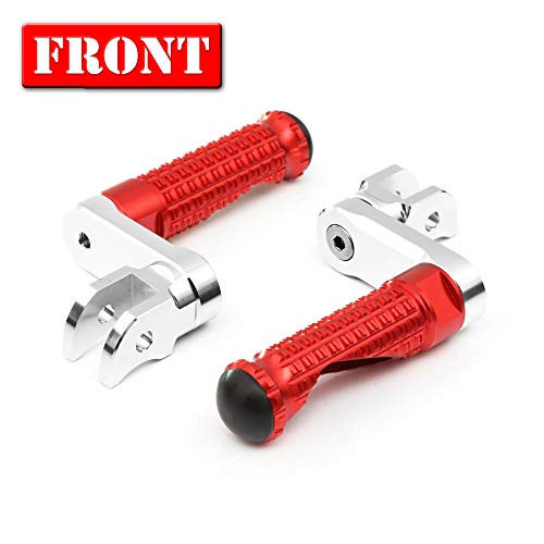 MC MOTOPARTS MPRO Red 40mm Riser CNC Front Foot Pegs Compatible with YZF R1 00-21 YZF R6 03-19 YZF R1M 15-21 R1S - color: Red, size: 40mm Extension