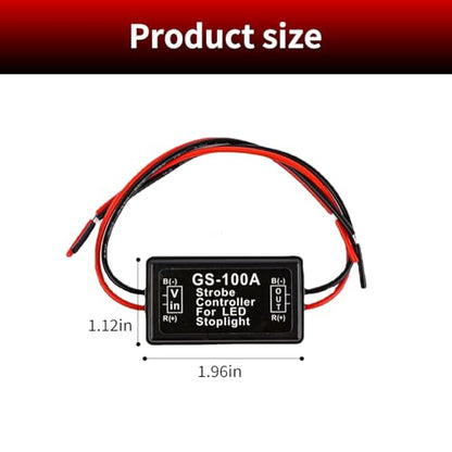 Flashing Strobe Blinking Controller Flasher Module, 2 Pcs Led Flasher Module,Gs-100a Spotlight Controller, Suitable For Most Cars, Trucks, Suvs, Motorcycles Tail Light Safety Alert Controller