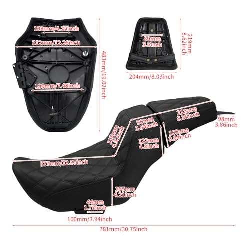 Motorcycle Driver Passenger Seat Two-up Seat Fit For Harley Nightster RH975 Nighster Special RH975S 2022-up (Black Stitching) - color: Black Stitching