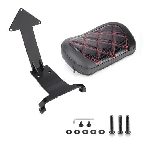 Motorcycle Rear Passenger Backrest Fit for Can-Am Ryker 600/900/Rally Edition 2019-2026, Ryker Sport 2022-2026, 15 Inches Detachable Backrest Pad with Mount Kit, Replace #219400843 (Red Line) - color: Red Line