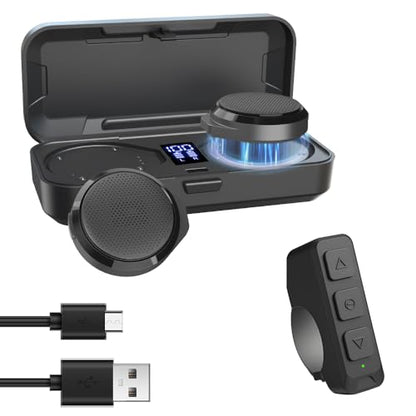 OBEST Motorcycle Helmet Bluetooth Headset,Motorcycle Bluetooth Helmet Speaker,Wireless Installation with Remote Control,BT5.3 Noise Cancellation 1900mAh Battery 50+ Hours Work Time for Skiing Riding