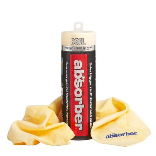 the Absorber® XXL 32-Inch x 20-Inch Synthetic Premium Drying Chamois Cloth for Cars, Trucks, & More - Super Absorbent, Scratch-Free and Washable (Natural (Tan)) - color: Natural (Tan)