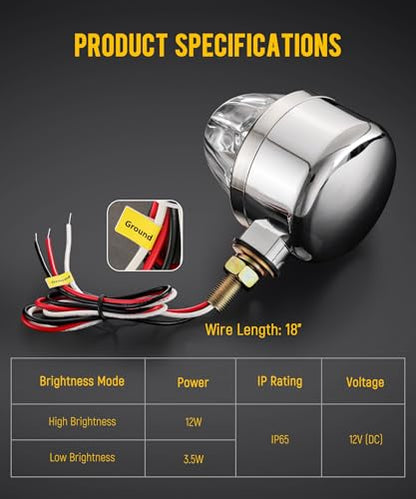 Partsam 1x Glass Watermelon Light Single-Face Amber LED Turn Signal Marker Light, Zinc Alloy Housing Clear Lens Post Mount for Peterbilt Freightliner Semi Truck Trailer, 12V - color: ClearLensAmberLights