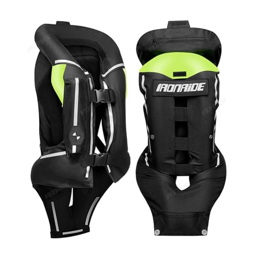 Upgraded Motorcycle Airbag Vest,Inflatable Equestrian Vest with Reflective for Adult Motocross ATV UTV - color: Black, size: Small