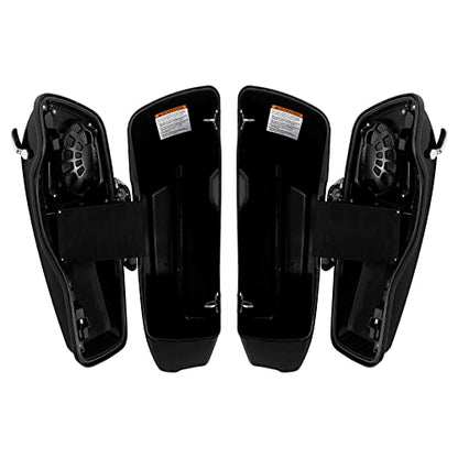 HR3 Vivid Black (Pinstripe) 4" Stretched Hard Saddlebags w/Speaker Lids Compatible with 2015-2016 Road Glide Special FLTRXS Street Glide Special FLHXS (Replace for OEM) - color: Vivid Black (Pinstripe)