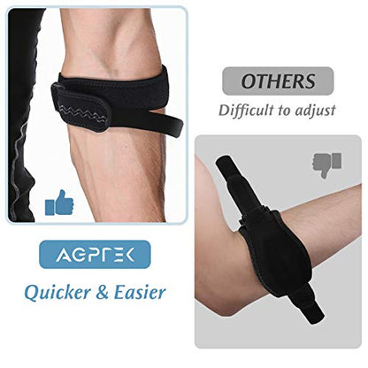 AGPTEK Elbow Brace for Tendonitis and Tennis Elbow 2 Pack, Tennis Golfers Elbow Support Arm Band Pain Relief Elbow Wrap Weightlifting Elbow Strap with Compression Pad for Men & Women, Grey - color: Gray