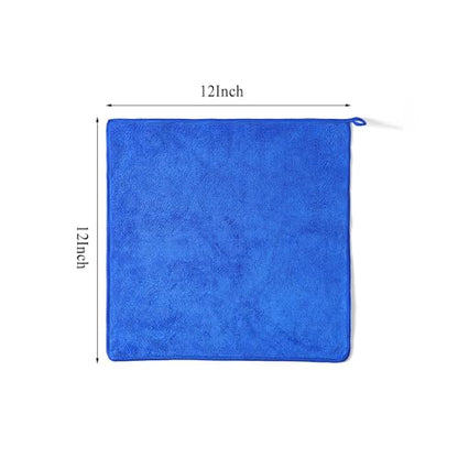 Microfiber Cloth 6Pack Cleaning Rags Absorbant Lint Free Cloth for House, Kitchen, Car, Glass, Stainless Steel, Window, Boat Cleaner-12''x 12''-Blue - color: Blue
