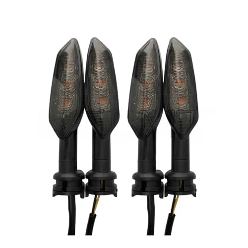 Indicators Flowing Motorcycle Front Rear Turn Signal Flasher Indicator Light for MT25 MT03 MT15 MT07 MT09 MT01 MT125 for Tracer 900 700 - color: 2 Pair-Smoked