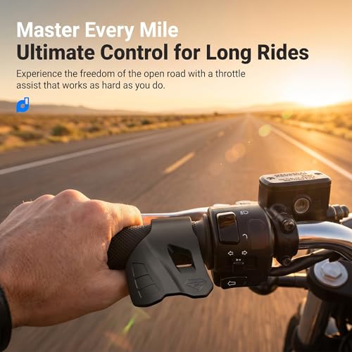Motorcycle Cruise Control Throttle Holder, Throttle Assist Wrist Grip with Anti-Slip Inner Ring, Accelerator Control Hand Rest, Universal for Street Bike Sport Off Road Scooter ATV (Black)