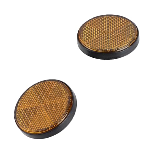 Dweekiy Orange Round Reflector,2 Pcs Round Reflector Universal Motorcycle Bike Red Reflector PMMA Material