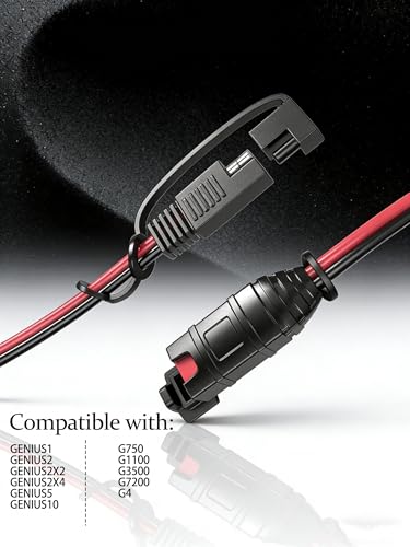 2-Pack 1FT 14AWG SAE Extension Cord, Waterproof SAE Connector Cable with 20A Fuse, Tool-Free for Motorcycle/ATV/UTV/Car Automotive ﻿