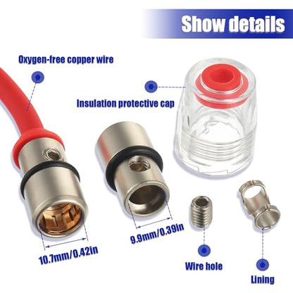 BOJACK 8 Gauge AWG 1ft Power Wire with 40 Amp AGU Fuse Holder 40A（Pack of 2） - size: 40A