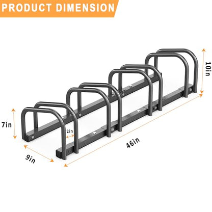 Ultrawall Bike Storage Rack for Garage, 4 Bikes Floor Bike Stand, Bicycle Parking Holder Stand for Indoor/Outdoor, Fit 22-28" Wheel Tire Width 2.1"