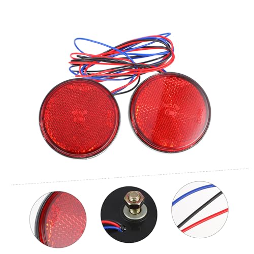 2Pcs LED Motorcycle Tail Light Reflector Brake Stop Signal Light Durable Reflectors for Motorbikes Atvs and Electric Vehicles Safety Reminder Warning Function