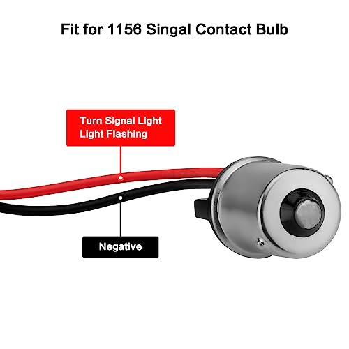 Motorcycle 1156 LED Turn Signal Light Front Rear 2 Inch Bullet Smoked Lens Compatible with Harley Softail Touring Dyna Fat Boy Sportster Road King Street Glide Electra Glide - color: 1156[Red+Smoke lens/Rear]