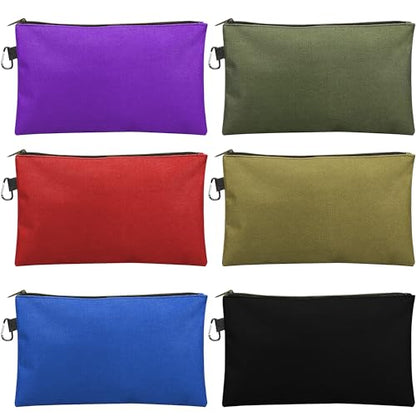 6 Pcs Tool Pouch with Zipper, Small Zipper Tool Bags, Multipurpose Utility Storage Organizer Pouches for DIYers, Electricians, Mechanics