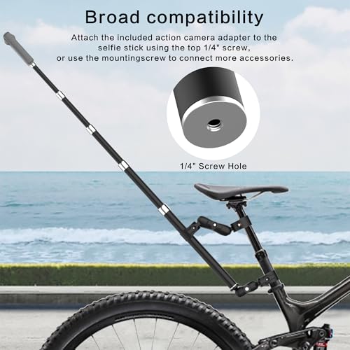 Aluminum Motorcycle Bike Handlebar Mount Bundle for Insta360 X5, Bike Mount with Invisible Selfie Stick Rock-Solid Locking for Insta360 X5 X4 X3, DJI OSMO 360, GoPro MAX 2 for Cycling Vlogging