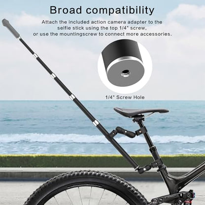 Aluminum Motorcycle Bike Handlebar Mount Bundle for Insta360 X5, Bike Mount with Invisible Selfie Stick Rock-Solid Locking for Insta360 X5 X4 X3, DJI OSMO 360, GoPro MAX 2 for Cycling Vlogging