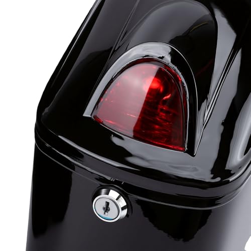 Motorcycle Saddle Bag, 22L Hard Shell Detachable Side Case with Lock and Red Turn Signals for Most Cruiser Sportbike Touring Bikes