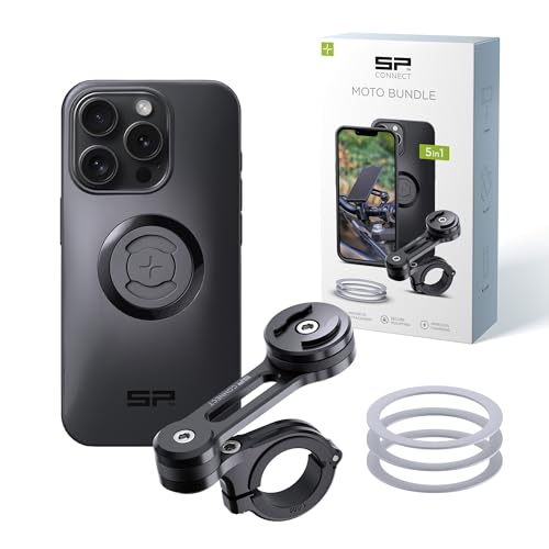 SP CONNECT Moto Bundle II | SPC+ | Compatible with iPhone 15 Pro | Motorcycle Phone Mount | Holder for Harley Davidson & More | Phone Mount for Motorcycle Handlebars | Cell Phone Holder - style: für iPhone 15 Pro