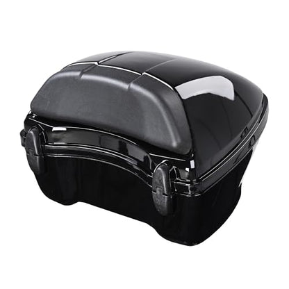 33L Motorcycle Case Black Motorcycle Top Case Tail Box for Scooter Trunk Tour Storage Box Carrier with Lock - size: 33L