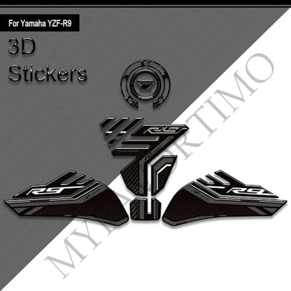 Motorcycle Tank Pad Compatible with Yamaha YZF R9 YZFR9 2025 2026 Motorcycle Fuel Tank Protector Gas Tank Decals YZF R9 Tank Pad Fuel Tank Kit Knee Stickers Decals Protection (A-8) - color: A-8