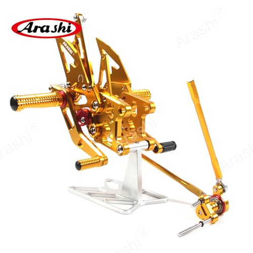 Arashi Version 2.0 Adjustable Rearsets for Honda CBR600RR 2017-2023 ABS include, Gold - color: Gold, size: CBR600RR 2017-2023 ABS include