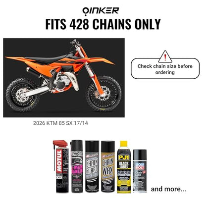 Oinker Motorcycle Chain Lube Applicator | Mess-Free Chain Wax, Chain Cleaner Attachment | for 428 Chain Size - size: 428 Chain Size