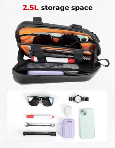 KEMIMOTO Motorcycle Side Bag, EVA Hard Shell Tool Bags Compatible with Rebel 300 500 (2017-2026) - Universal Motorcycle Saddlebag Side Frame-Mounted and Rear Storage Left 2.5L - style: Eva-left