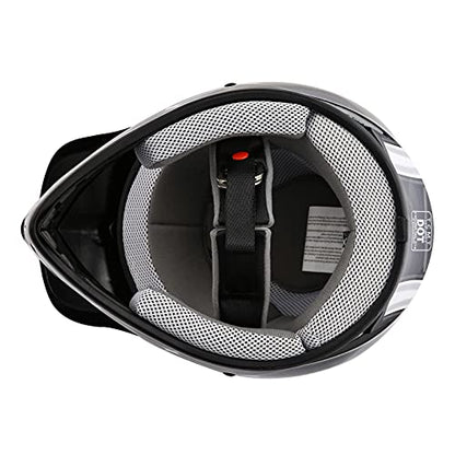 SLMOTO Youth Kids Motocross Offroad Street Helmet DOT Safety Youth Kids Helmet Dirt Bike Offroad Motorcycle Goggles Gloves - color: Black Spiders, size: Small