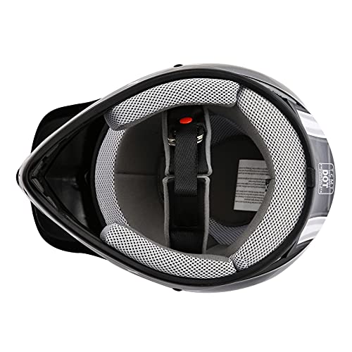 SLMOTO Youth Kids Motocross Offroad Street Helmet DOT Safety Youth Kids Helmet Dirt Bike Offroad Motorcycle Goggles Gloves - color: Black Spiders, size: Large