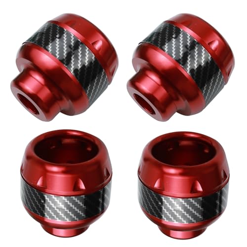 4PCS Motorcycle Front Fork Frame Sliders Crash, Carbon Fiber Front Fork Wheel Crash Protector, Aluminum Alloy, Safety Gear Universal Fit Motorcycles Motorbikes Moped Scooters (Red) - color: Red