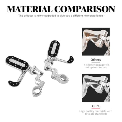 Motorcycle Highway Pegs with Flip-out Heel Rests Fit for Harley Touring Road Glide Street Glide Road King Electra Glide Sportster, Highway 1.25" Engine Guard Foot Pegs Chrome - color: Chrome