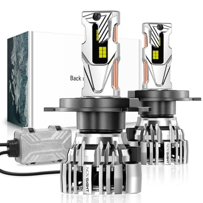 NOVSIGHT H4 Fog Lights Bulbs - 55000 Lumens,100000 Hours Lifespan,6500K Cool White Light,Efficent Cooling System, Pack of 2 - color: H4, size: 55000LM