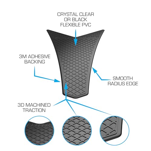 STOMPGRIP | Motorcycle Center Tank Pad Protector | Universal Fit | Chevron | Waffle Black - color: Black