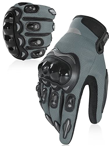 COFIT Breathable Mesh Motorcycle Gloves, Touchscreen Protective Motorbike Gloves for Men and Women BMX ATV MTB Riding, Road Racing, Motocross Racing, Cycling - color: Gray, size: X-Large