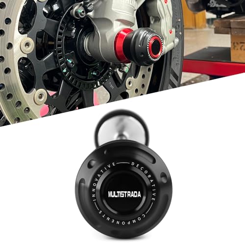 Motorcycle Front Wheel Axle Fork Slider Crash Protector Compatible With Ducati Multistrada V4 V4S V2 V2S 950 1200 1200S 1260 1260S 2010-2024 2025 2026 Accessories (Black) - color: black