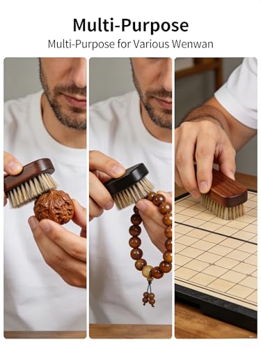 Multi-Purpose Cleaning Brush Set with Carbon Gray Hard Bristles, Bamboo Charcoal Soft Bristles, and Yellow Sponge, 3 Pack Small Detail Brushes for Collectibles, Toys, and Crevices