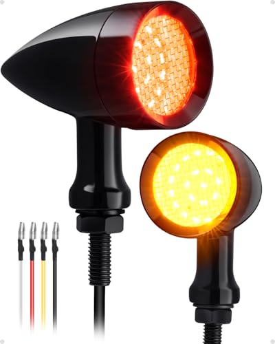 PBYMT Motorcycle LED Turn Signals Bullet,SMD Blinker Lights,Rear Turn Signals Compatible with Honda Yamaha Suzuki Kawasaki Harley Dyna (8mm Mouting Hole) - size: 8mm Mouting Hole