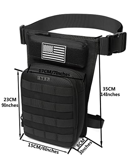 Motorcycle Tactical Drop Leg Thigh Bag with Holster Handgun Firearm Pistol Bag for Men Hunting Shooting Range Additional 3 Magazine Storage Slots - color: Black 2 Packs