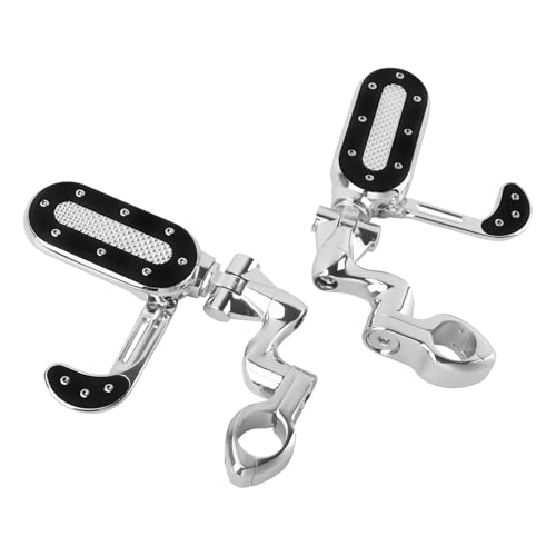 Motorcycle Highway Pegs with Flip-out Heel Rests Fit for Harley Touring Road Glide Street Glide Road King Electra Glide Sportster, Highway 1.25" Engine Guard Foot Pegs Chrome - color: Chrome