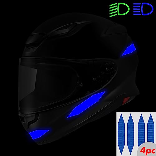 SlickMod - Reflective Hexagon Decal Sticker Stripes for Motorcycle Helmet - High Visibility Safety (3. Blue) - color: 3. Blue
