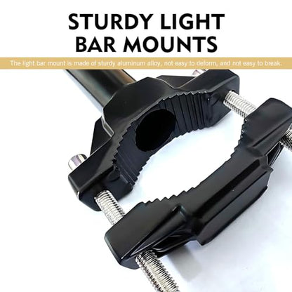 2 PCS Motorcycle Spotlight Mount Brackets, Alloy Front Fork Lamp Bracket for 1" - 2.54" Tube, Shock-Absorption Fog Turn Signal Mounts, Universal for Off-Road ATV UTV Roll Bar