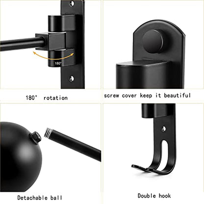 Motorcycle Helmet Rack,Helmet Holder for Bike，Helmet Holder Wall Mount 180 Degree Rotation Helmet Hanger with 2 Hooks for Motorcycle Bike Coats, Caps, Baseballs, Rugby Helmet