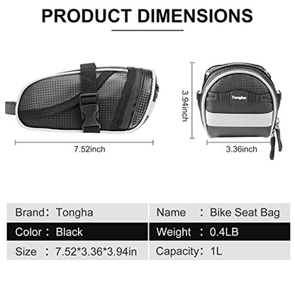 Bicycle Seat Bag Water Proof,Bike Pack Under Seat,Wedge Saddle Bag for Bike,Cycling Accessories - color: black T