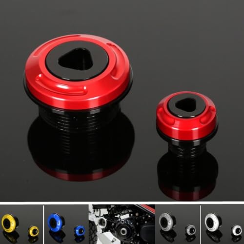 Monkey125 Engine Crankcase Cover Plugs Compatible with Monkey 125 GROM CT125 DAX 125 CNC Motorcycle Accessories Crankcase Hole Plug (Red) - color: Red3