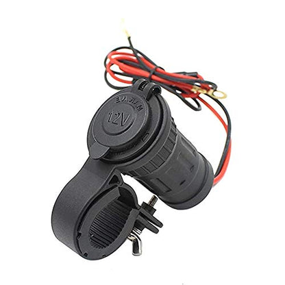 MMOBIEL Universal Waterproof Motorcycle Cigarette Lighter 12V-24V 240W Power Plug Socket incl 60cm Wiring Connection Kit