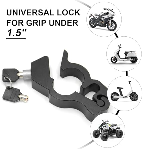 Heavy Duty Anti Theft Helmet, Brake and Handlebar, Universal for Motorcycles, ATVs, Dirt Bikes, Mopeds, Scooters | Dirt Bike, Moped, Scooter, ATV Accessories - color: Black